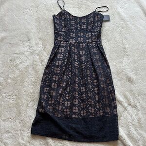 RW&CO Navy Lace Midi Dress | Size 4 NWT | Elegant Floral Cocktail Look